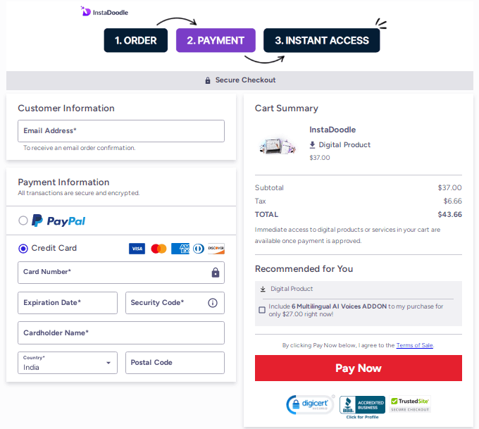 Teds Woodworking Checkout Page